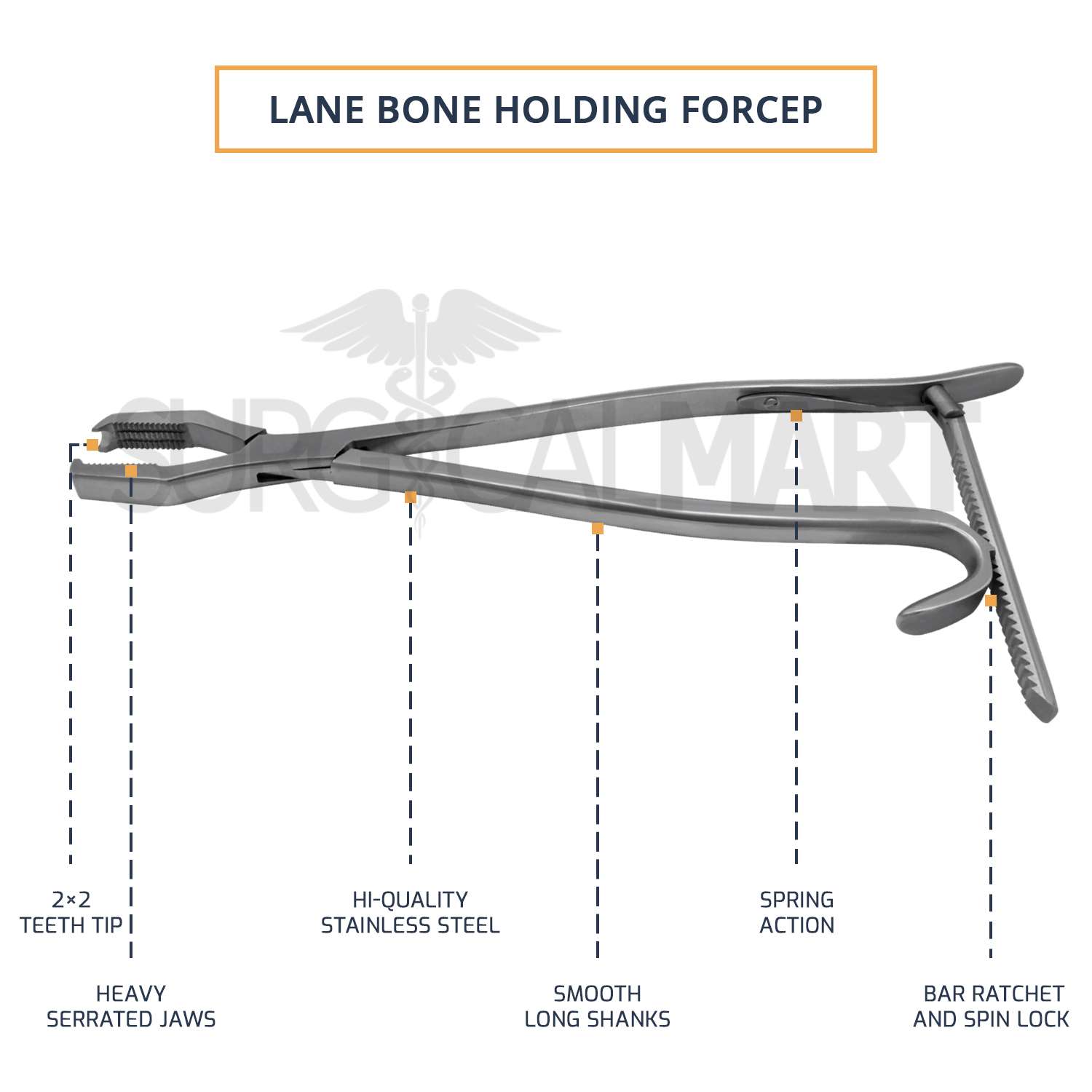 lane-bone-holding-forceps-with-ratchet-features-surgicalmart