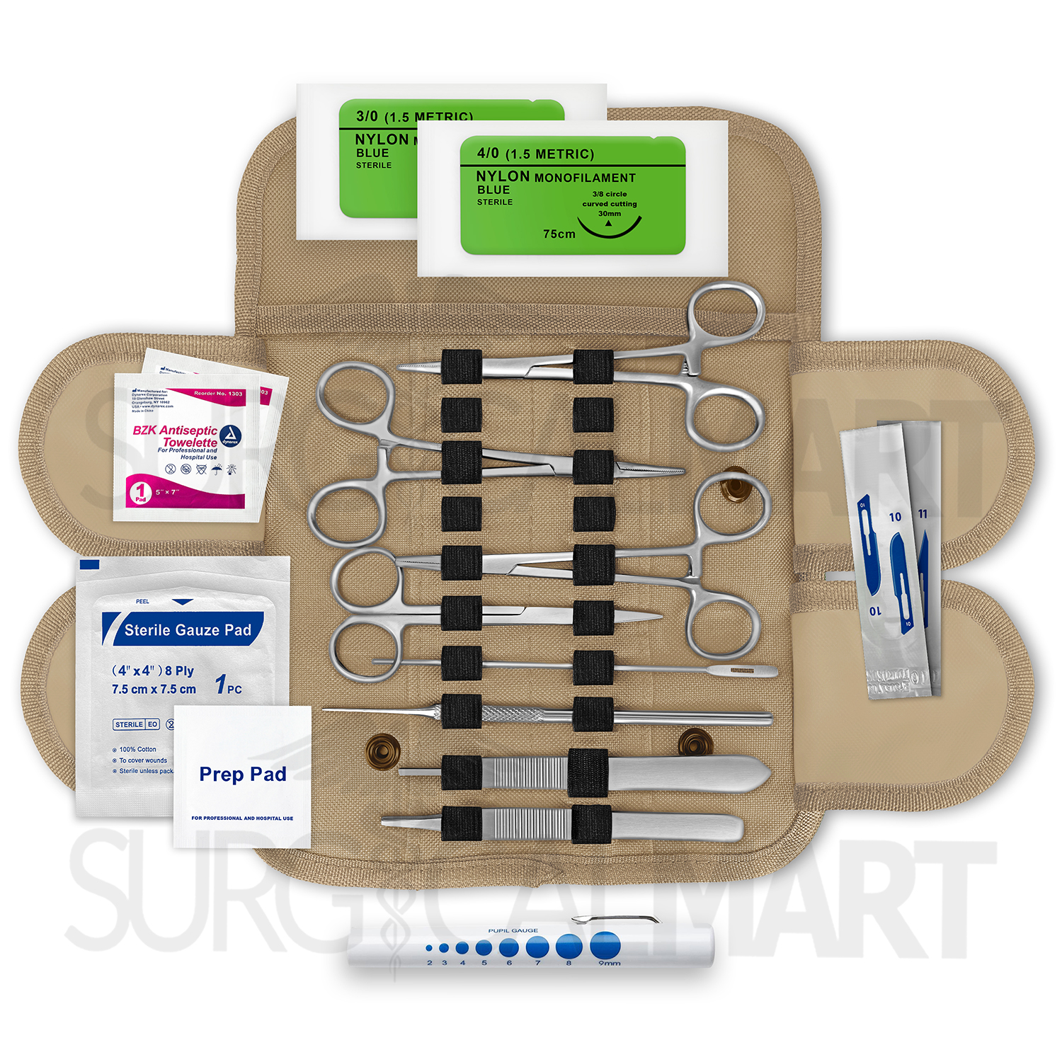 20pcs-military-style-emergency-survival-kit-tan-free-pouch-surgicalmart