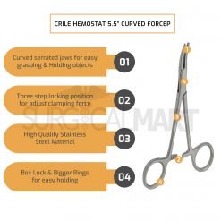 crile-forceps-14cm-curved-fishing-hemostat-features-info-surgicalmart