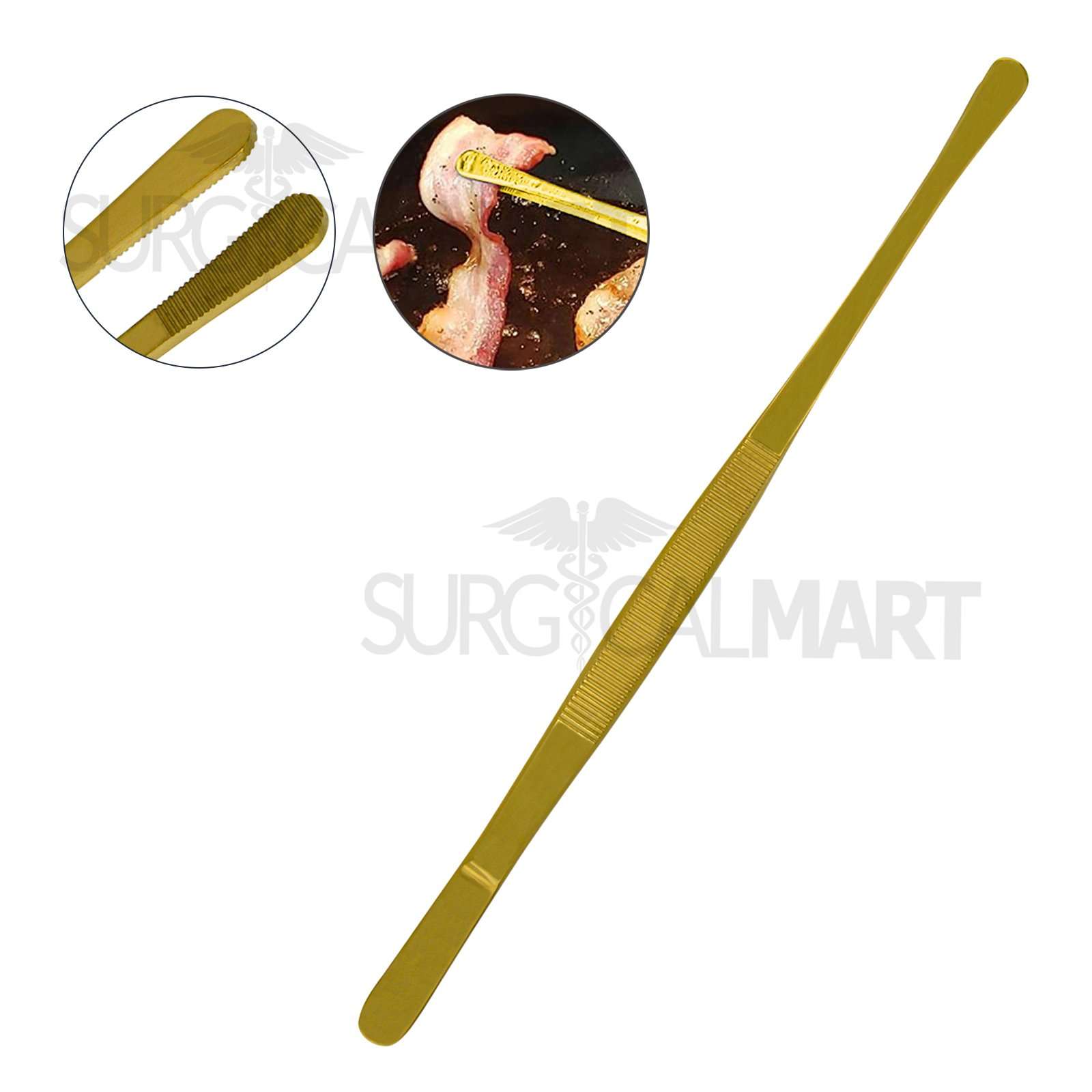 kitchen-cooking-tweezers-tongs-10-round-tip-gold-surgicalmart