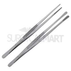 kitchen-tweezer-tongs-2pcs-set-12-silver-straight-round-tip-surgicalmart