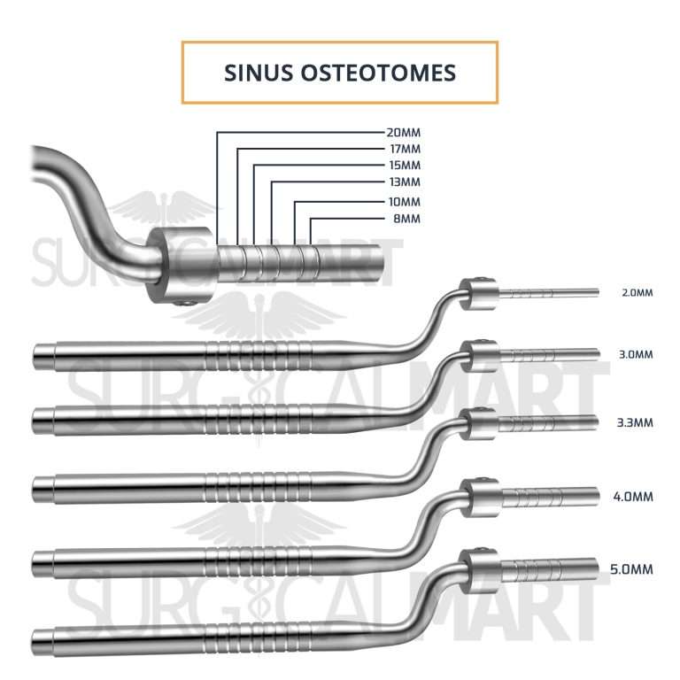 Set D'ostéotomes Dentaires 11 Pièces - Concave, Maillet, Qualité Allemande, Neuf